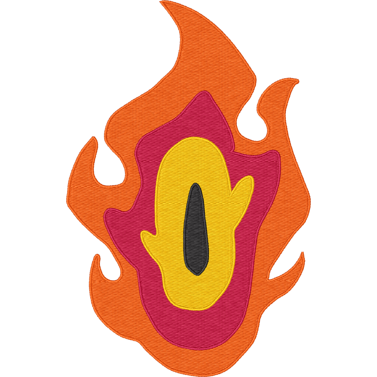 Orange Flame Symbol machine embroidery stitch preview