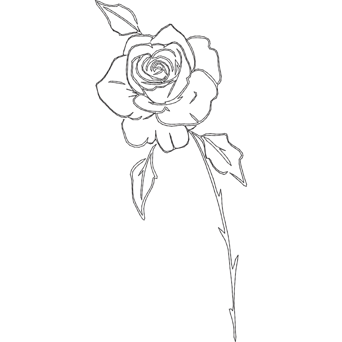 June Rose Line Art machine embroidery stitch preview