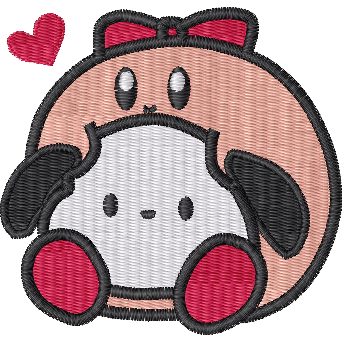Kirby Pochacco Heart Variant machine embroidery stitch preview