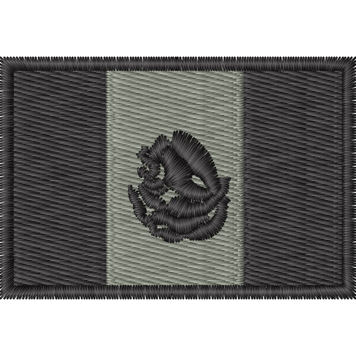 Black and Gray Mexican Flag machine embroidery stitch preview