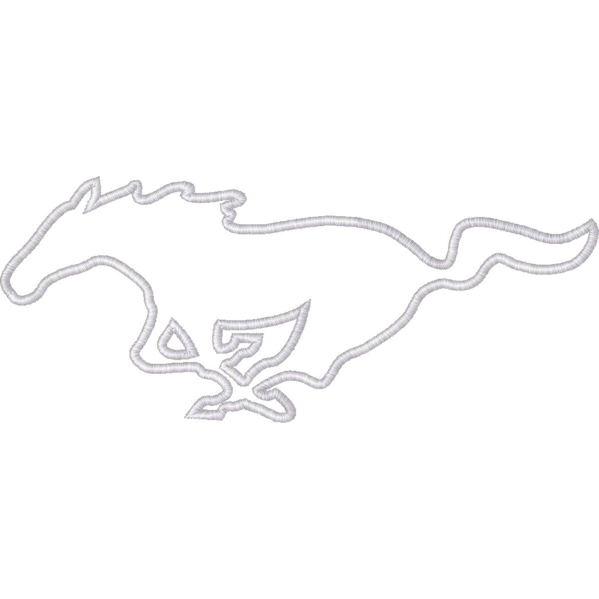 Mustang Horse Outline machine embroidery stitch preview