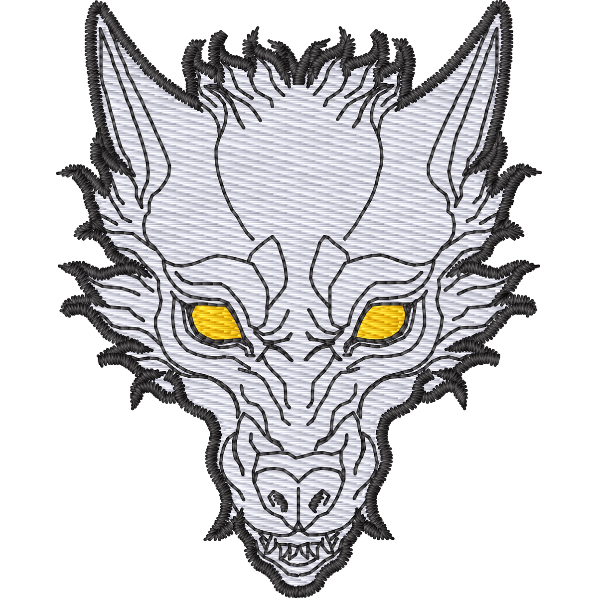 Wolf Head Yellow Eyes machine embroidery stitch preview
