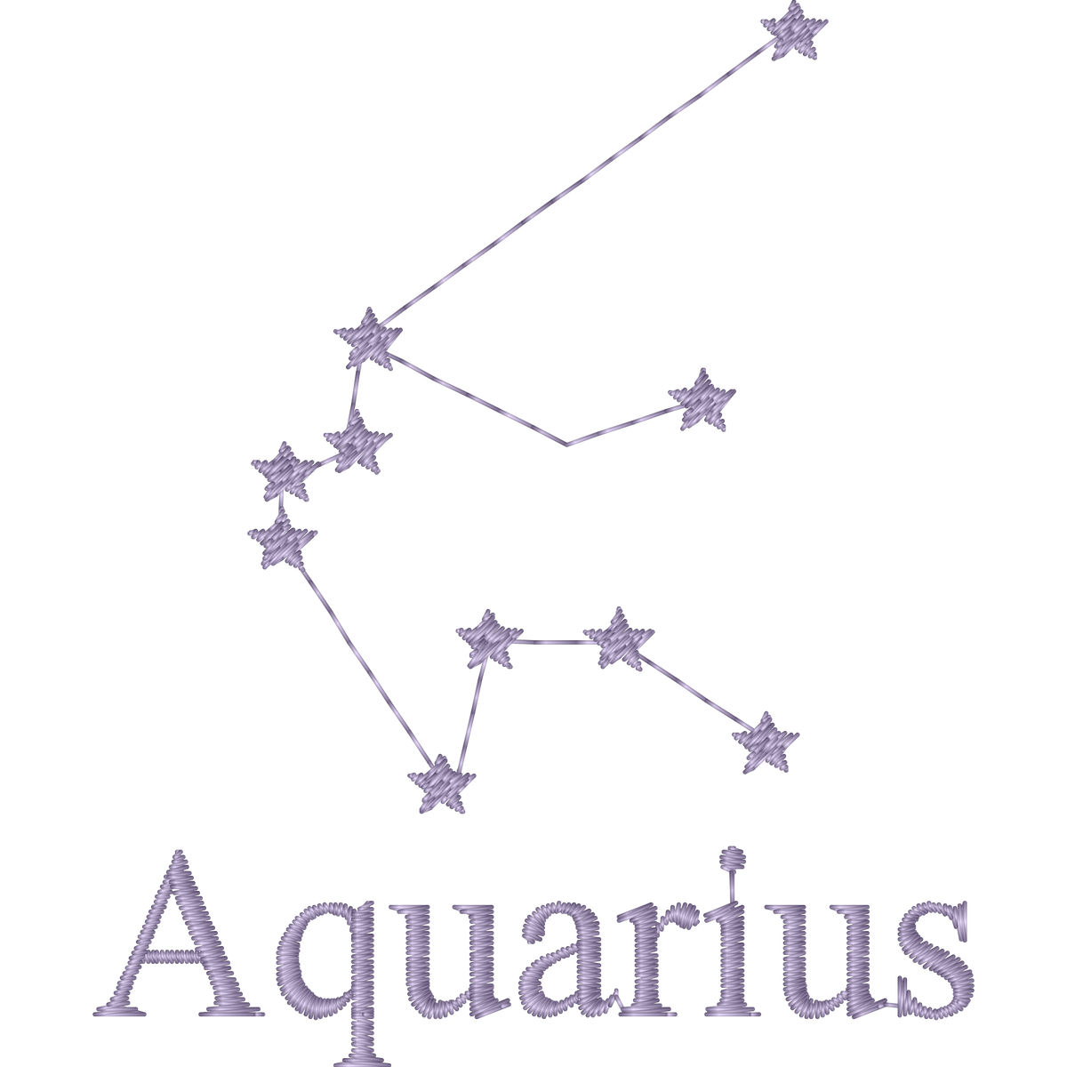 Aquarius Constellation machine embroidery stitch preview
