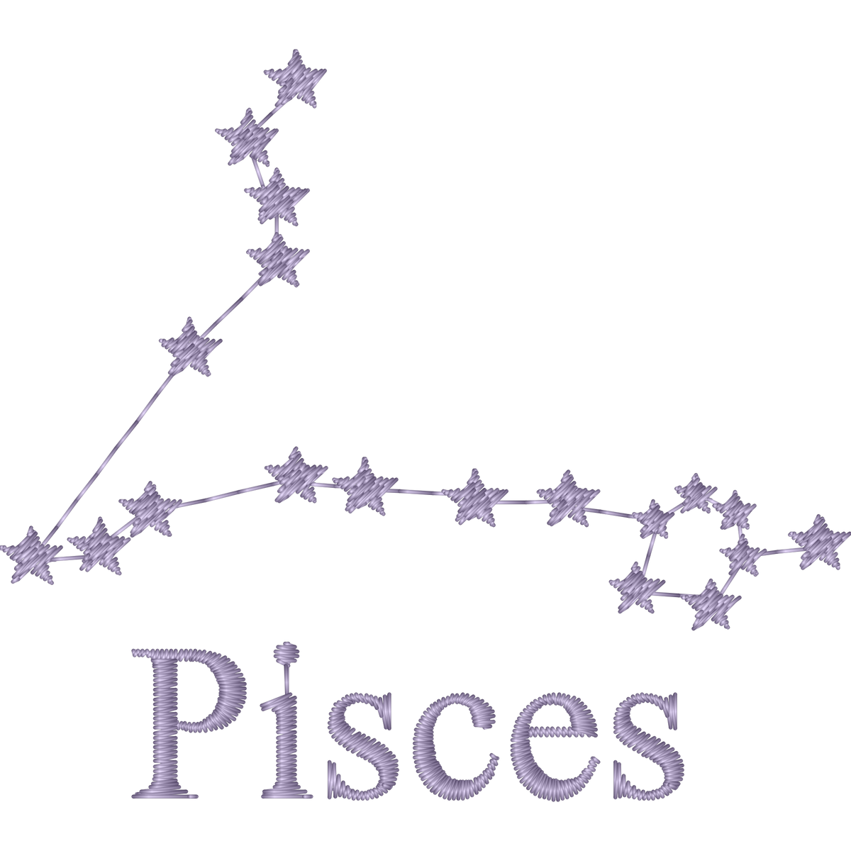 Pisces Constellation machine embroidery stitch preview