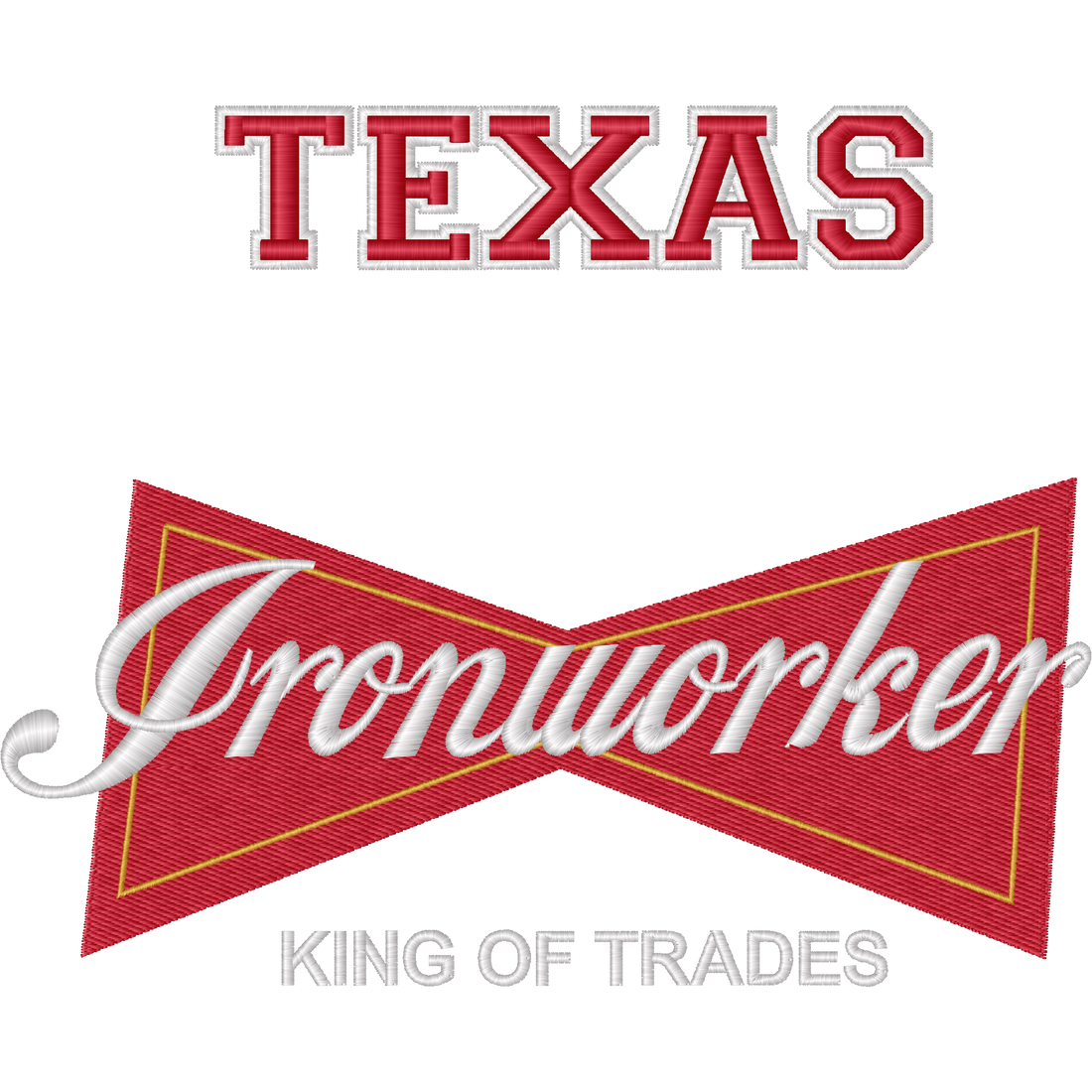 Texas Ironworker King of Trades machine embroidery stitch preview