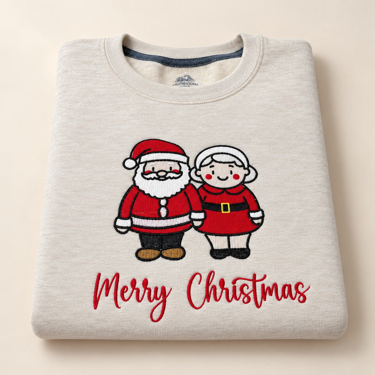Santa and Mrs. Claus Merry Christmas embroidered apparel — Christmas Sweatshirts