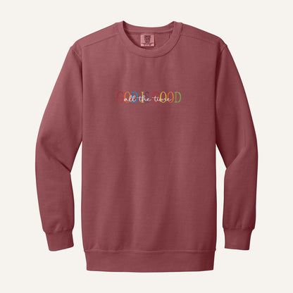 God Is Good Embroidered Sweatshirt – Comfort Colors Crewneck in Crimson