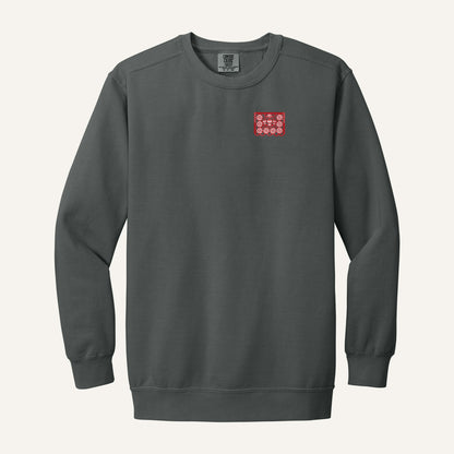 Papel Picado Skull Embroidered Sweatshirt – Comfort Colors Crewneck in Pepper
