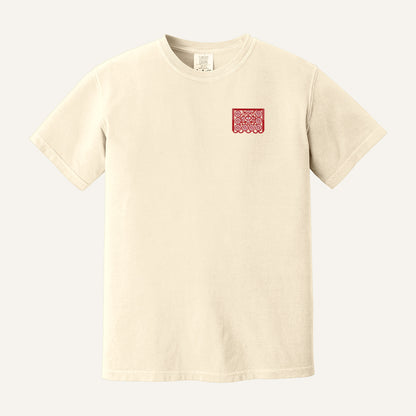 Papel Picado Skull Embroidered Sweatshirt – Comfort Colors Tee in Ivory