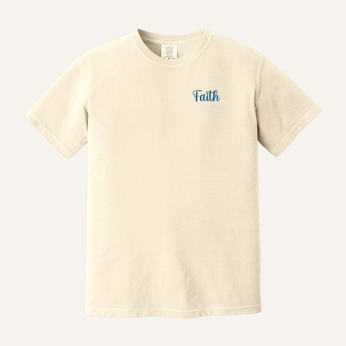 Faith Script Embroidered Sweatshirt – Comfort Colors Tee in Ivory