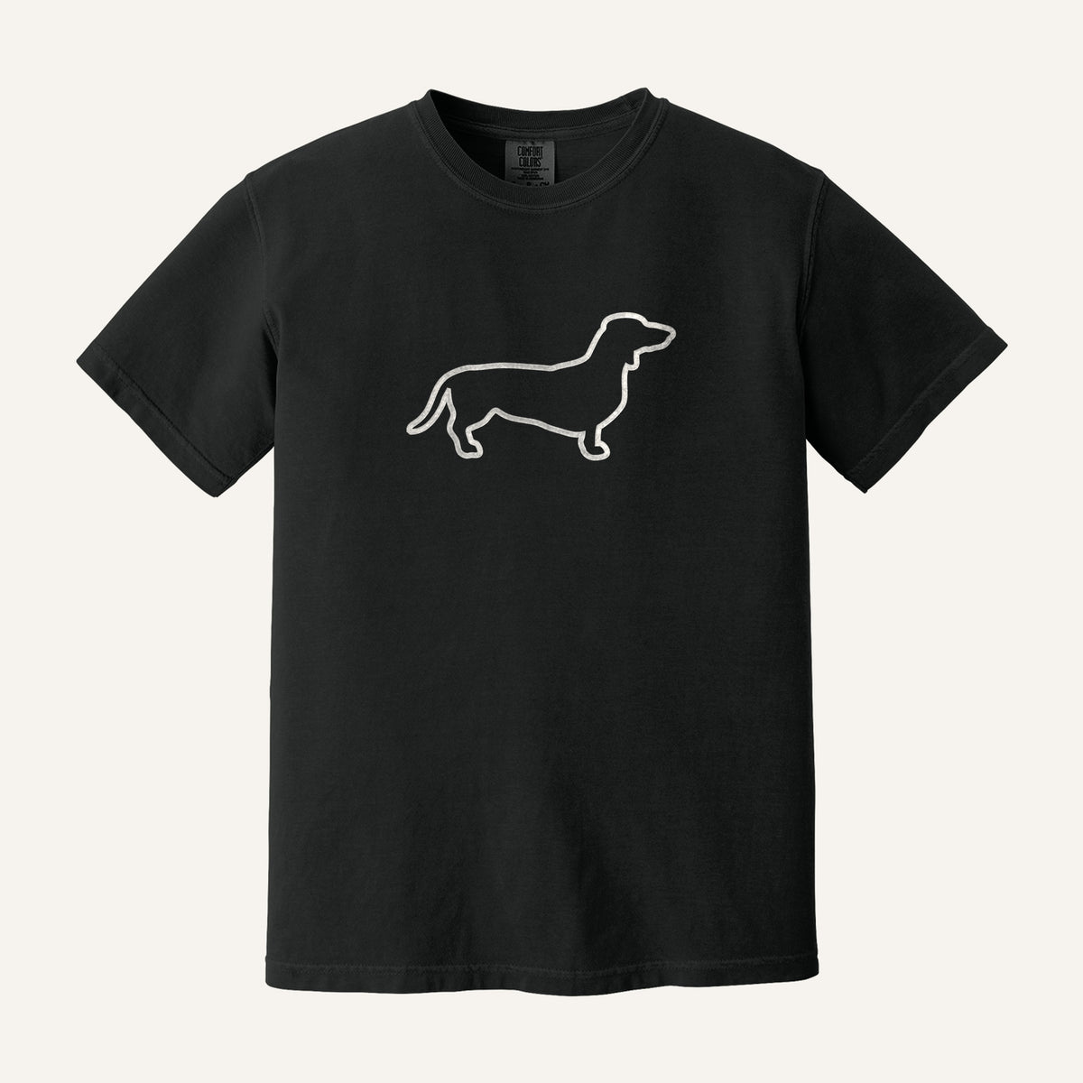 Dachshund Embroidered Sweatshirt – Comfort Colors Tee in Black