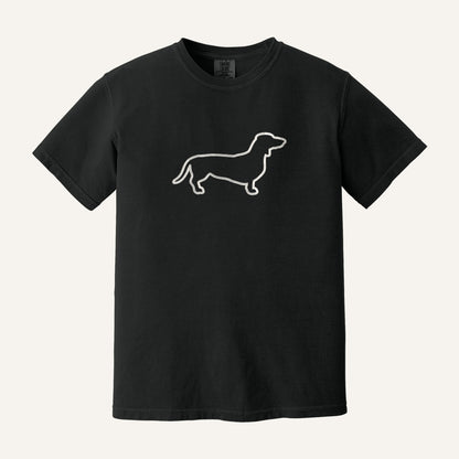 Dachshund Embroidered Sweatshirt – Comfort Colors Tee in Black