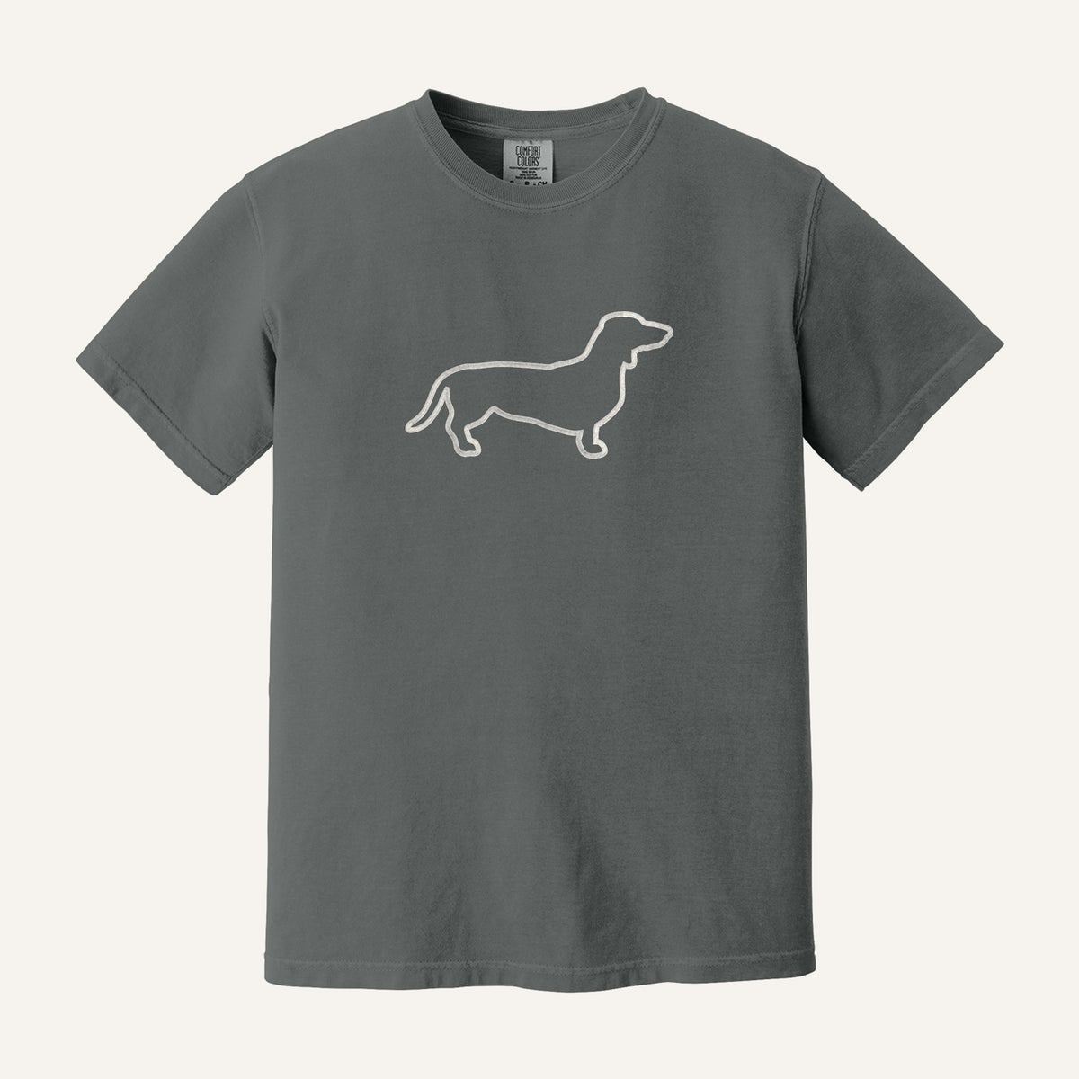 Dachshund Embroidered Sweatshirt – Comfort Colors Tee in Pepper