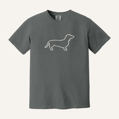 Dachshund Embroidered Sweatshirt – Comfort Colors Tee in Pepper