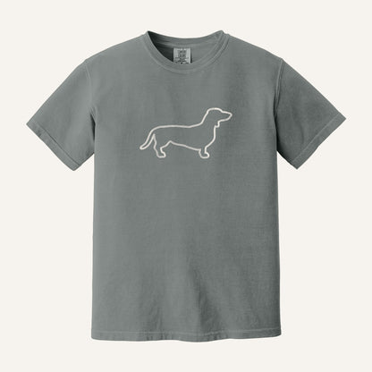 Dachshund Embroidered Sweatshirt – Comfort Colors Tee in Grey