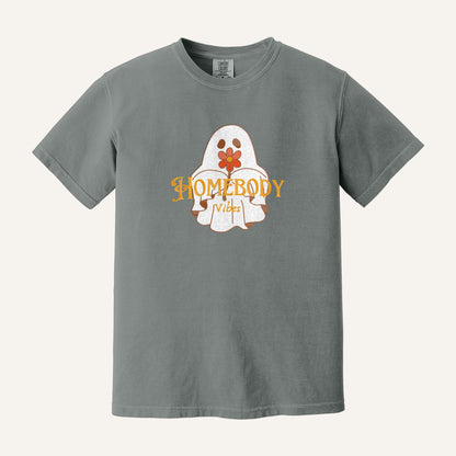 Homebody Vibes Ghost Embroidered Sweatshirt – Comfort Colors Tee in Grey