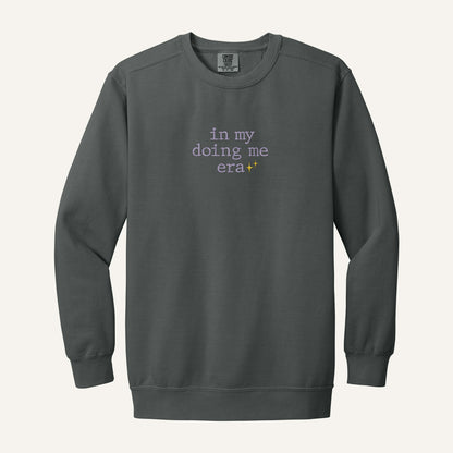 In My Doing Me Era Embroidered Sweatshirt – Comfort Colors Crewneck in Pepper