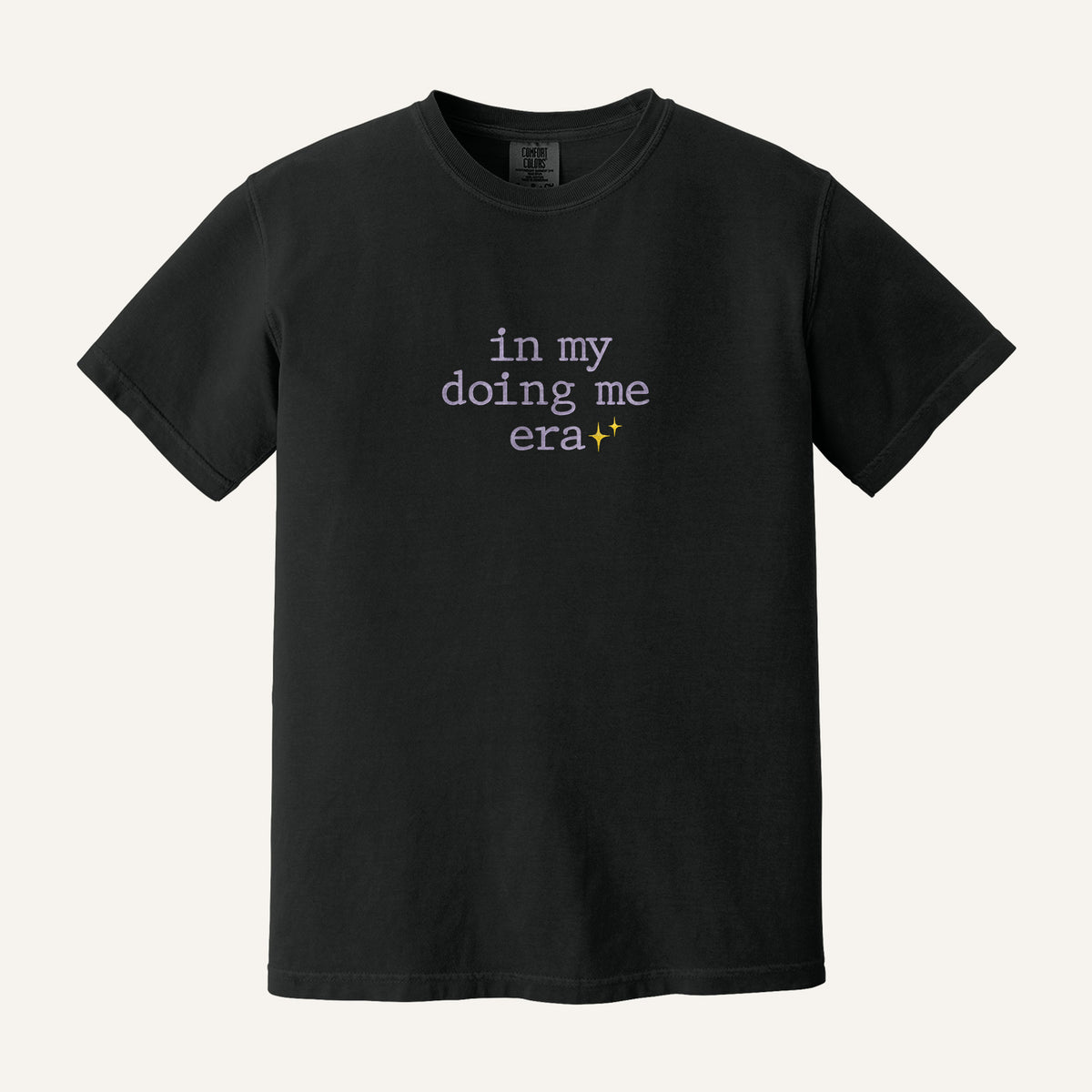 In My Doing Me Era Embroidered Sweatshirt – Comfort Colors Tee in Black