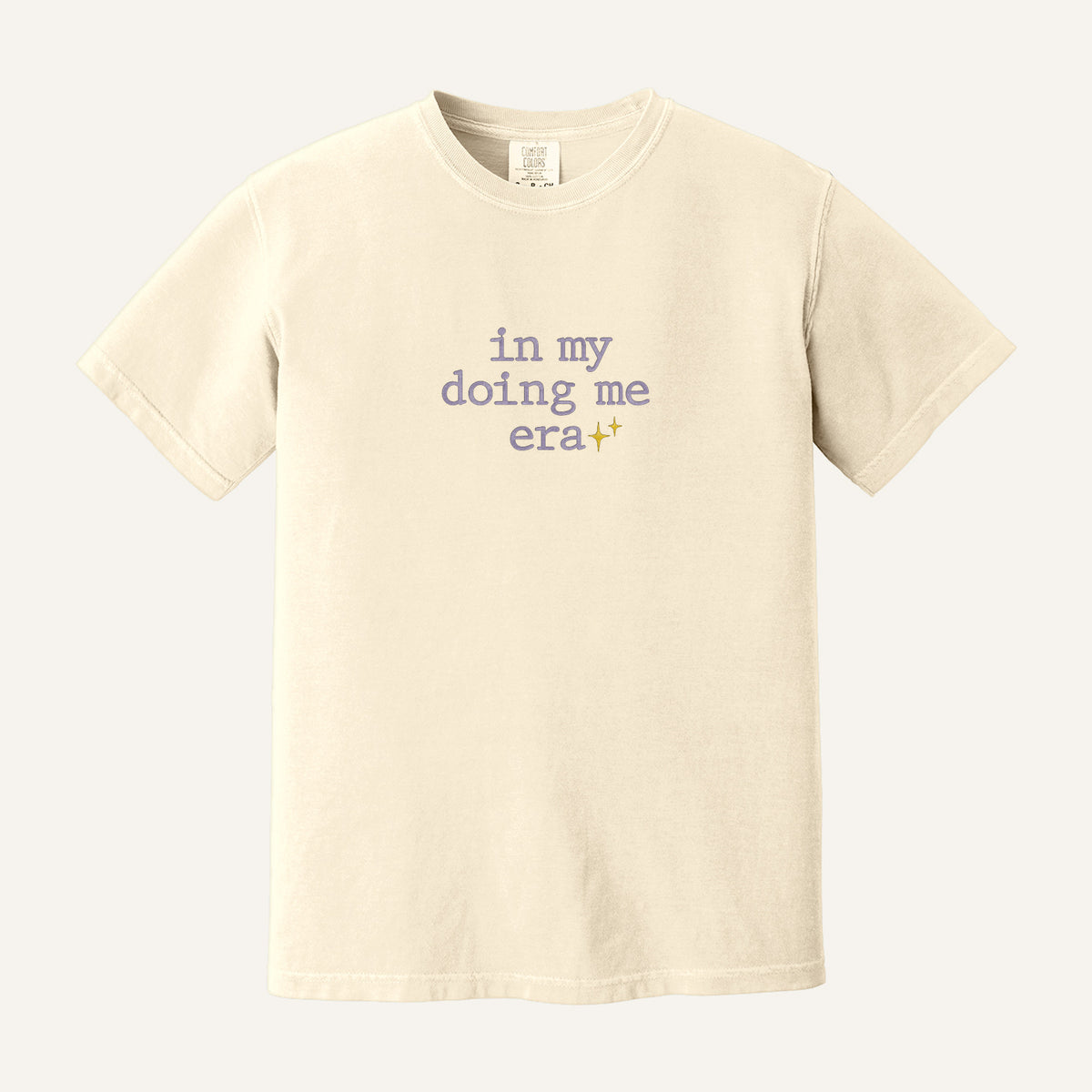 In My Doing Me Era Embroidered Sweatshirt – Comfort Colors Tee in Ivory