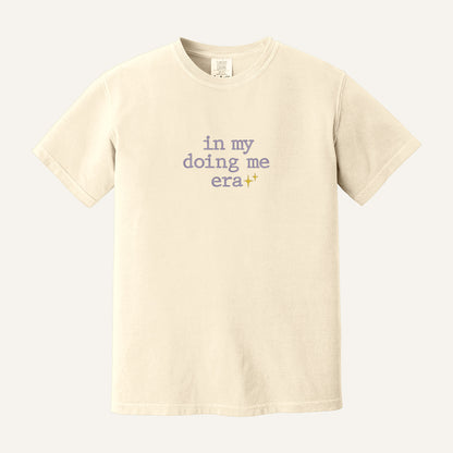 In My Doing Me Era Embroidered Sweatshirt – Comfort Colors Tee in Ivory