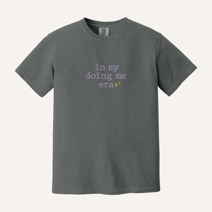 In My Doing Me Era Embroidered Sweatshirt – Comfort Colors Tee in Pepper