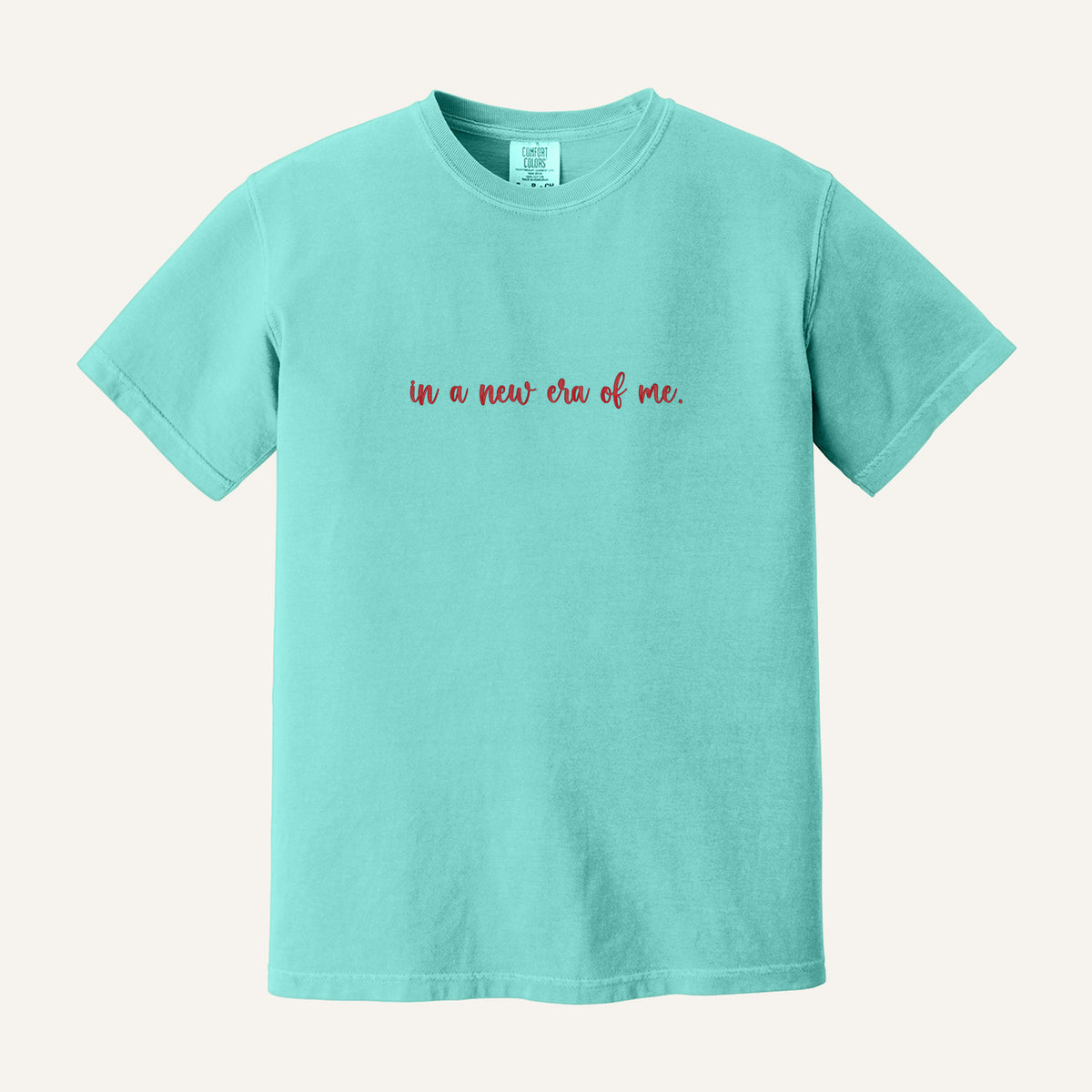 In a New Era of Me Embroidered Sweatshirt – Comfort Colors Tee in Chalky Mint