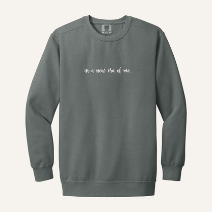 In a New Era of Me Embroidered Sweatshirt – Comfort Colors Crewneck in Grey