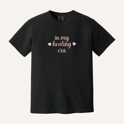 In My Healing Era Embroidered Sweatshirt – Comfort Colors Tee in Black