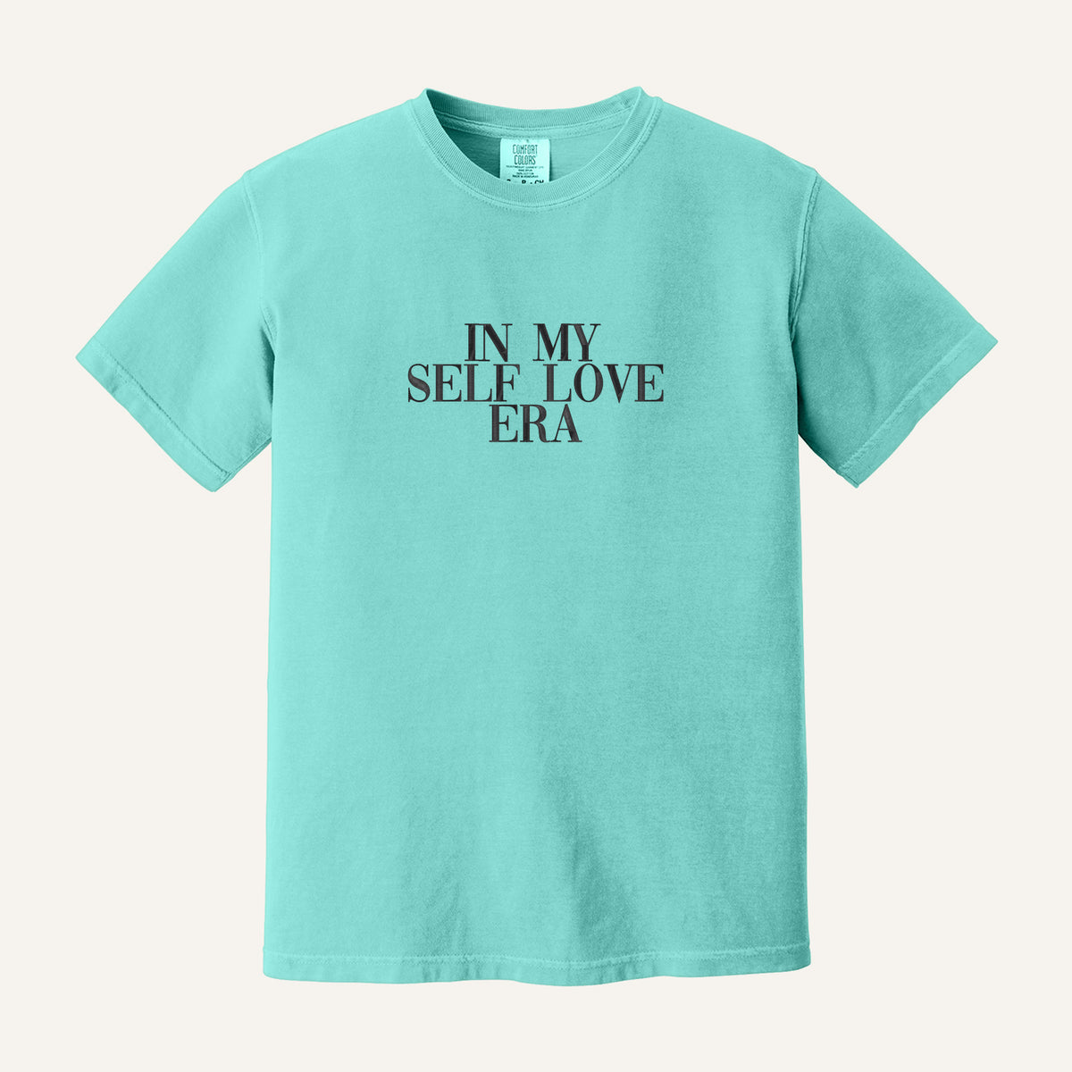 In My Self Love Era Embroidered Sweatshirt – Comfort Colors Tee in Chalky Mint
