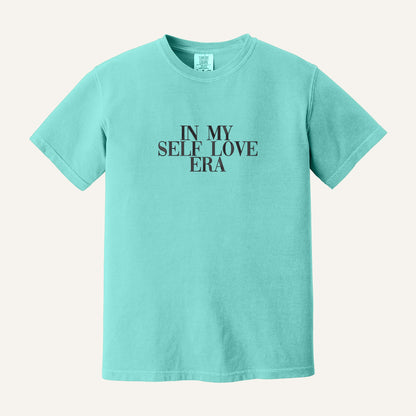 In My Self Love Era Embroidered Sweatshirt – Comfort Colors Tee in Chalky Mint