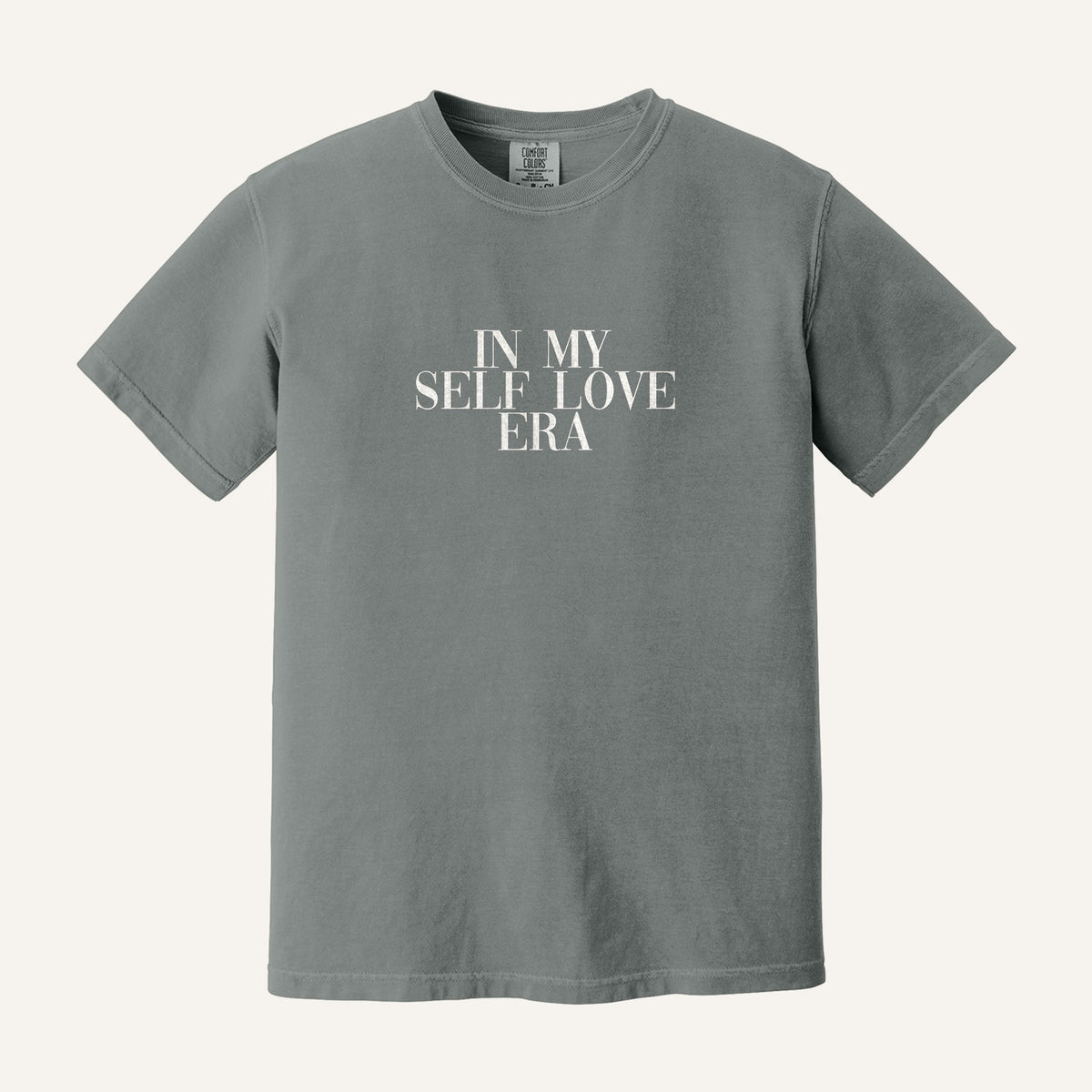 In My Self Love Era Embroidered Sweatshirt – Comfort Colors Tee in Grey