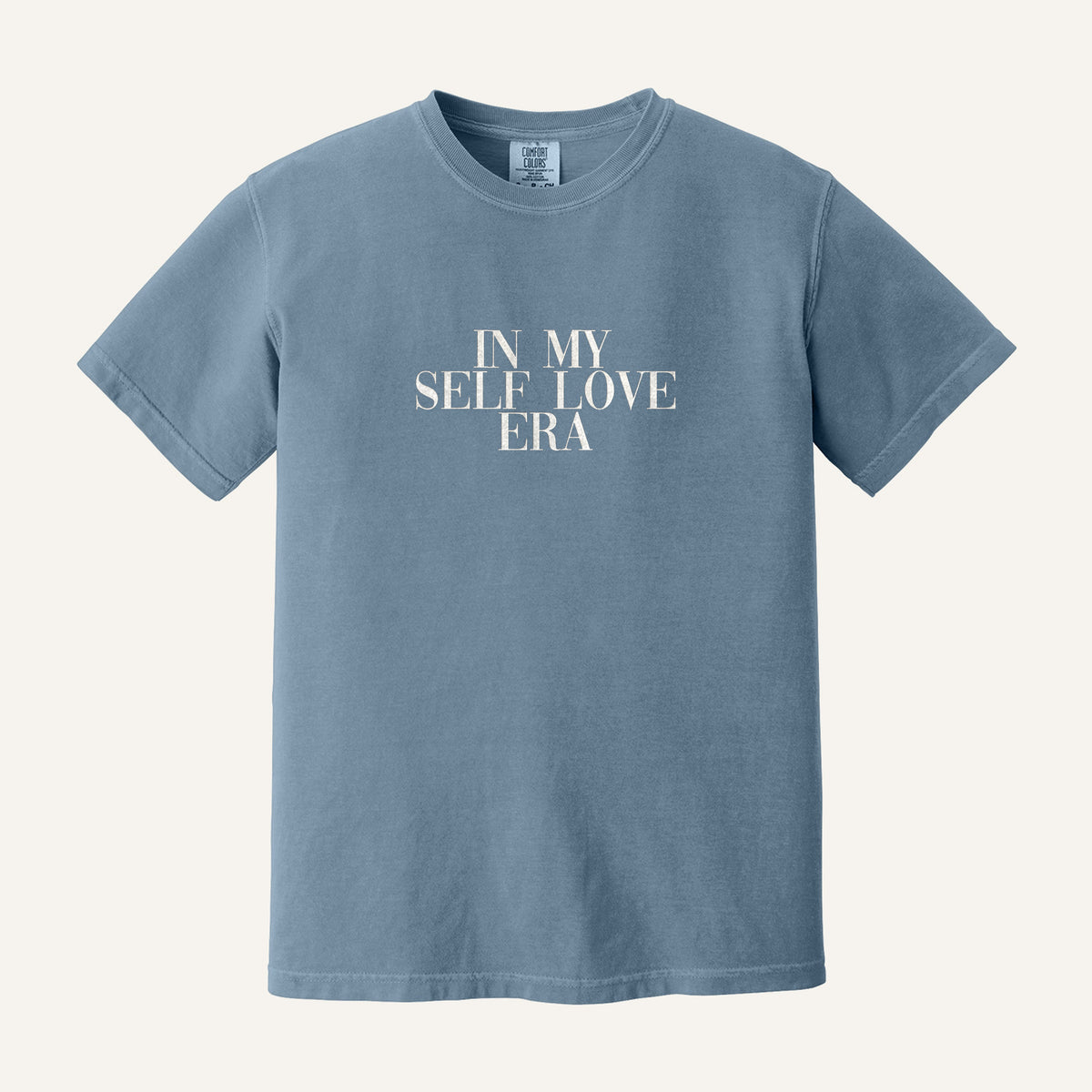 In My Self Love Era Embroidered Sweatshirt – Comfort Colors Tee in Blue Jean
