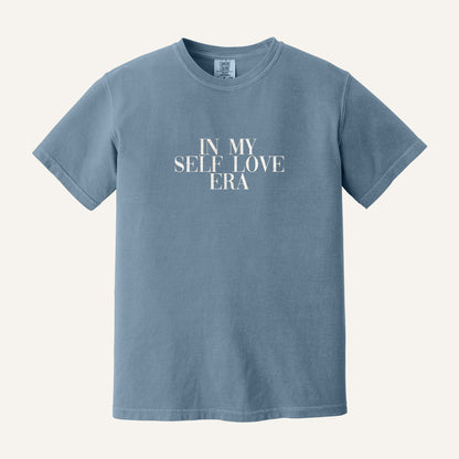 In My Self Love Era Embroidered Sweatshirt – Comfort Colors Tee in Blue Jean