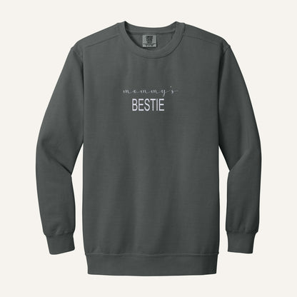 Mommy's Bestie Embroidered Tee – Comfort Colors Crewneck in Pepper