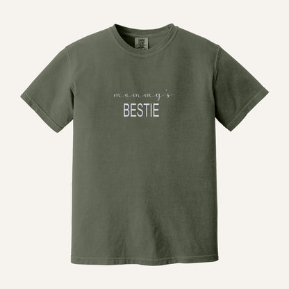 Mommy's Bestie Embroidered Tee – Comfort Colors Tee in Moss