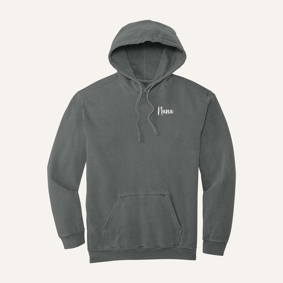 Nana Script Embroidered Sweatshirt – Comfort Colors Hoodie in Grey
