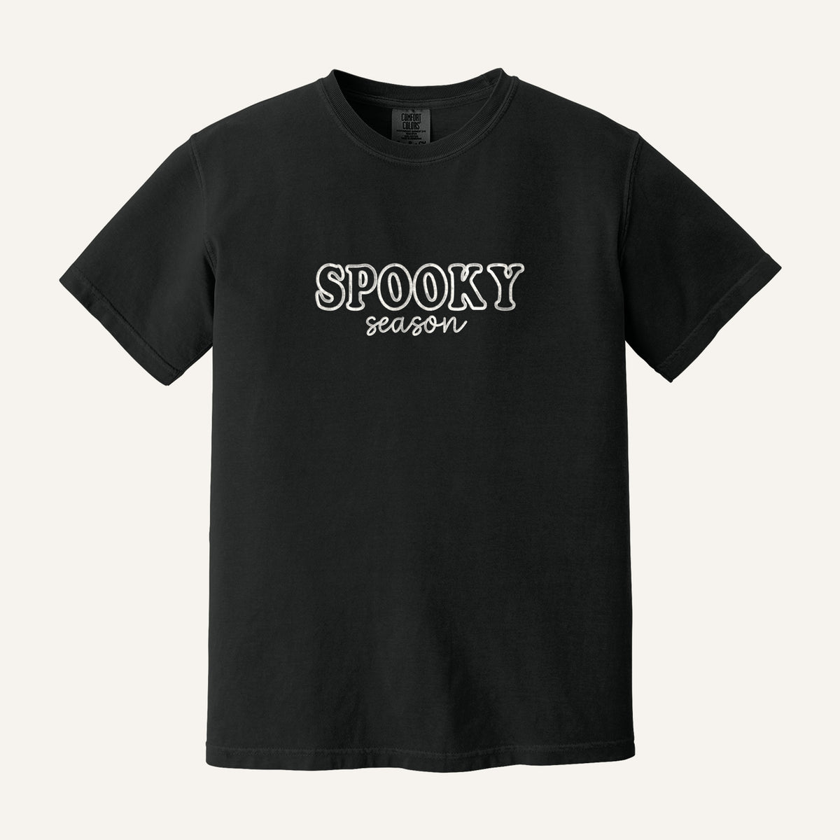 Spooky Season Embroidered Sweatshirt – Comfort Colors Tee in Black