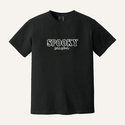 Spooky Season Embroidered Sweatshirt – Comfort Colors Tee in Black