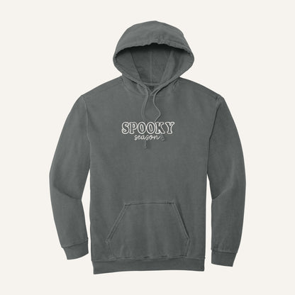 Spooky Season Embroidered Sweatshirt – Comfort Colors Hoodie in Grey
