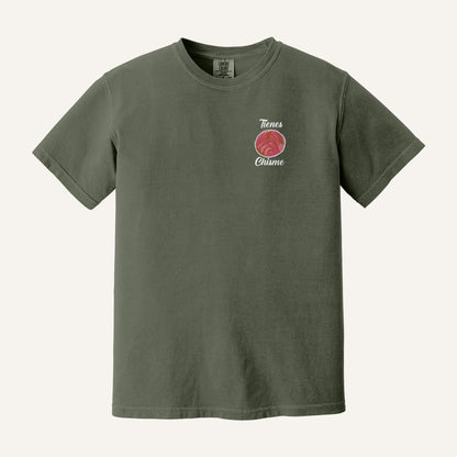 Tienes Chisme Embroidered Sweatshirt – Comfort Colors Tee in Moss