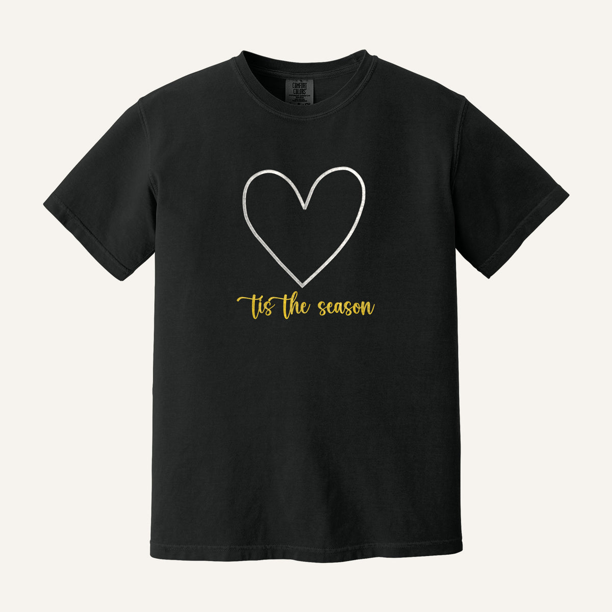 Tis the Season Embroidered Sweatshirt – Comfort Colors Tee in Black