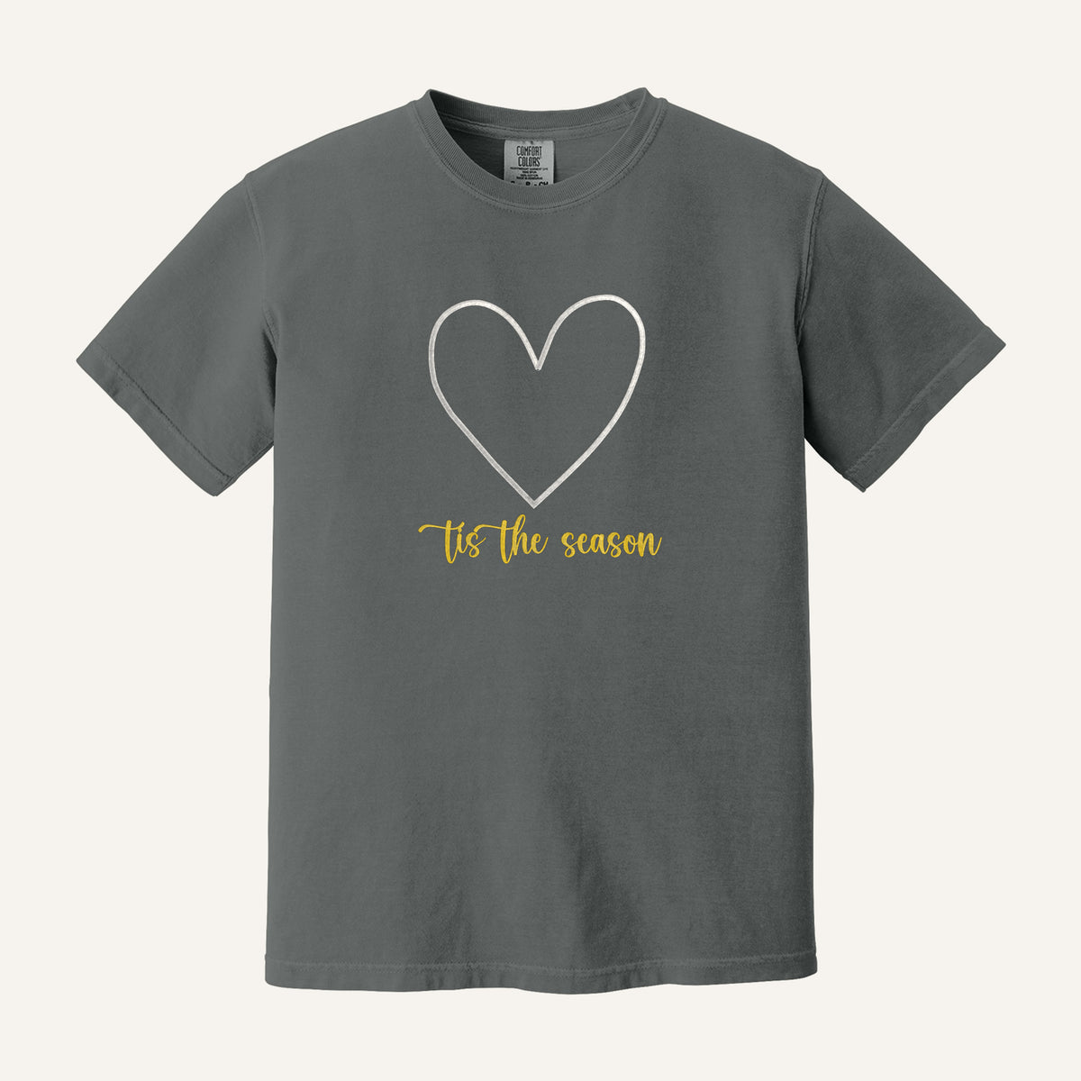 Tis the Season Embroidered Sweatshirt – Comfort Colors Tee in Pepper