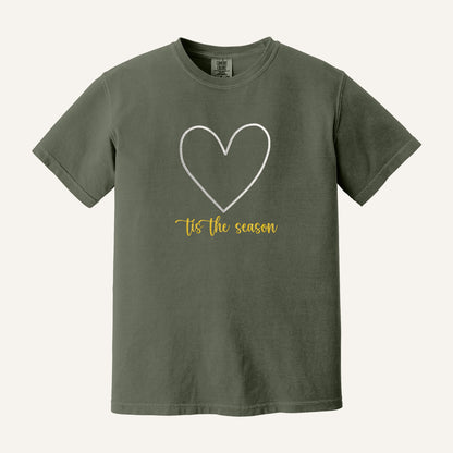 Tis the Season Embroidered Sweatshirt – Comfort Colors Tee in Moss