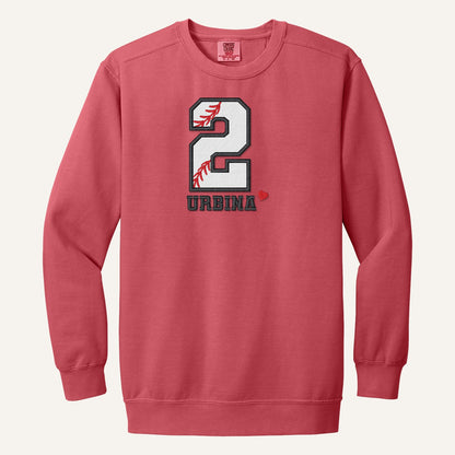 Baseball Number and Name Embroidered Shirt – Baseball Mom Stitch Collar – Comfort Colors Crewneck in Watermelon