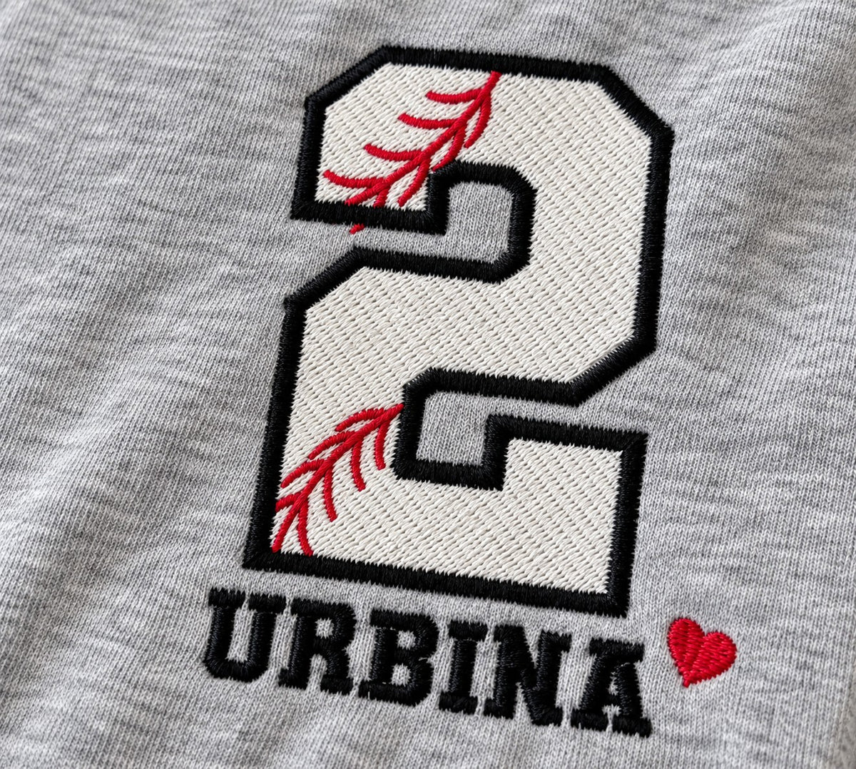 Baseball Number and Name Embroidered Shirt – Baseball Mom Stitch Collar – close-up detail