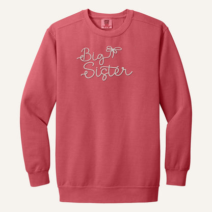 Big Sister Embroidered Sweatshirt – Comfort Colors Crewneck in Watermelon