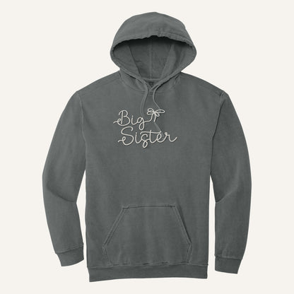 Big Sister Embroidered Sweatshirt – Comfort Colors Hoodie in Grey