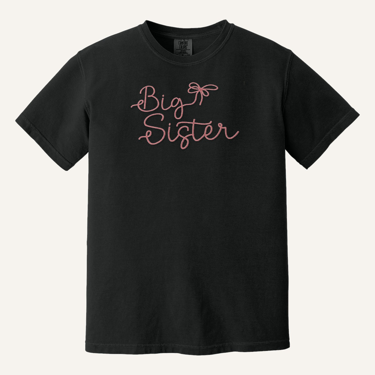 Big Sister Embroidered Sweatshirt – Comfort Colors Tee in Black