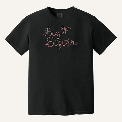 Big Sister Embroidered Sweatshirt – Comfort Colors Tee in Black
