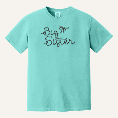 Big Sister Embroidered Sweatshirt – Comfort Colors Tee in Chalky Mint